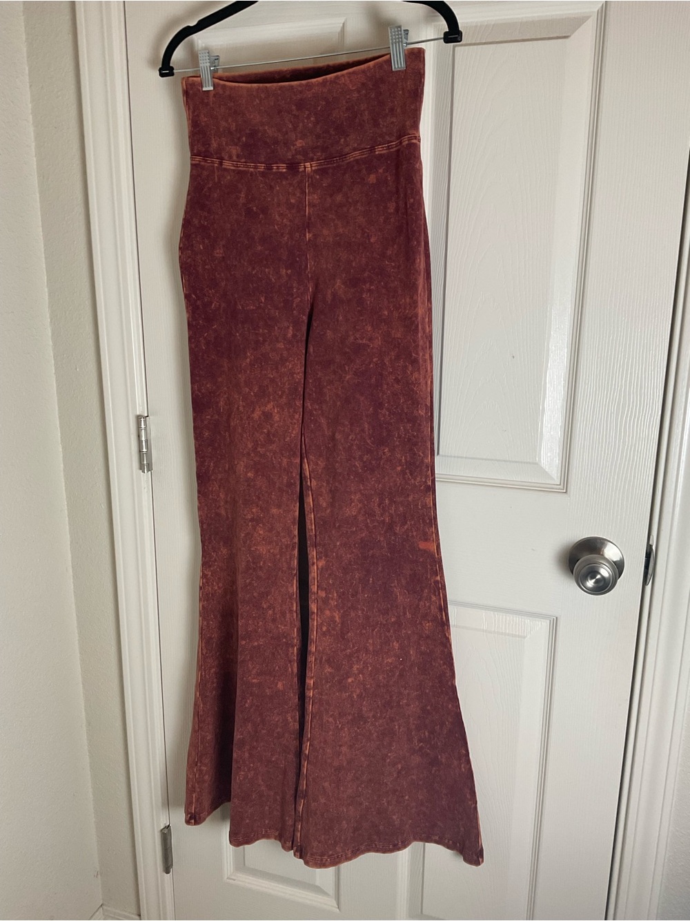 Zenana Signature Mineral Acid Wash Bell Bottom Flare Pants High Waist Stretchy M - Picture 2 of 8